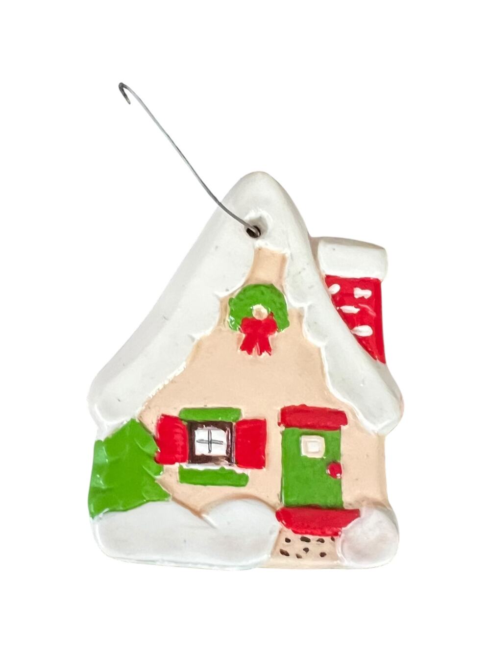 1979  hand painted house christmas ornament
